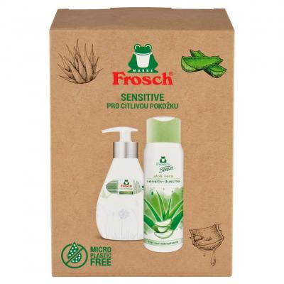 Súprava darčeková Frosch Sensitive, Aloe Vera, sprchový gél a tekuté mydlo, 2x 300 ml