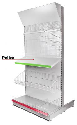 Polc Racks H23 950x370x0.8 mm, fogókal *M*